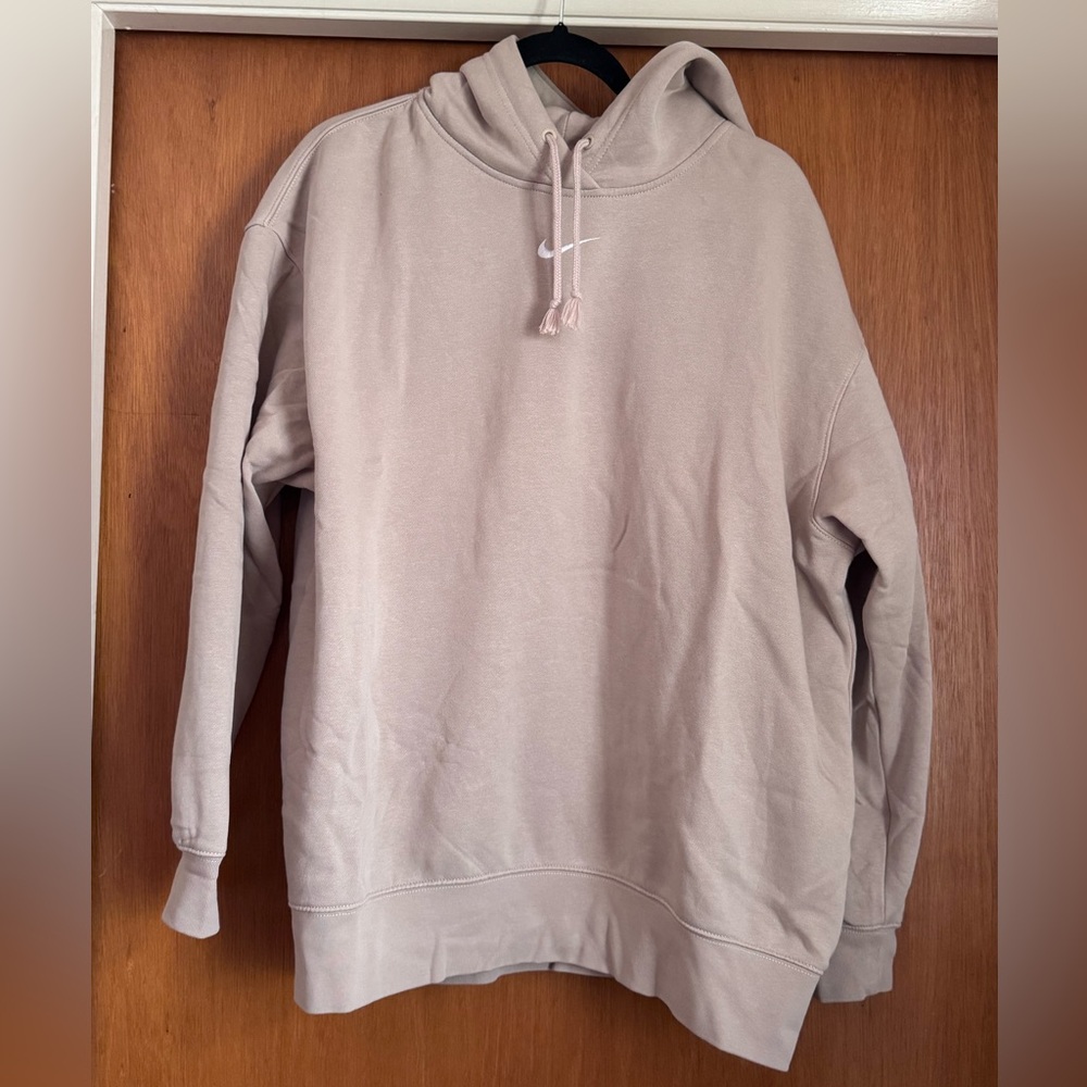 Nike Taupe Hoodie with White Logo